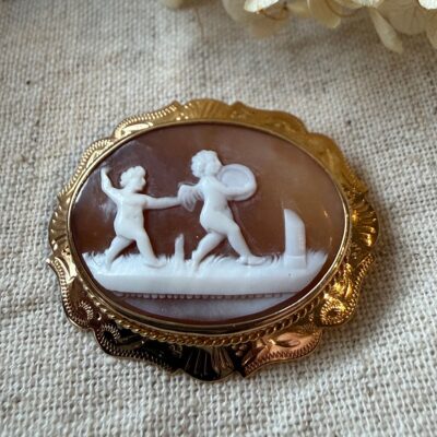 18K Vintage - Brosch Camé